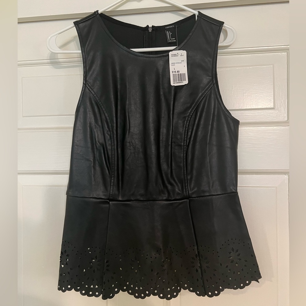 Black peplum tank